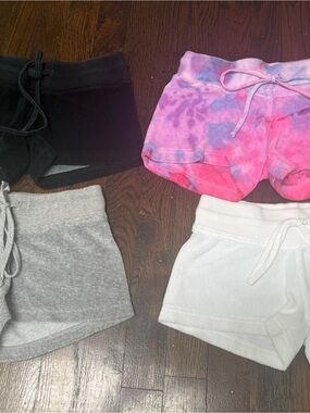 Kids Pull-On Terry Shorts - Black, Gray, White, Pink Tie-Dye